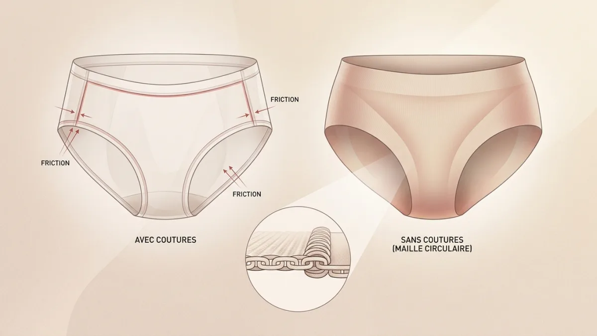 Culotte de sport sans coutures conçue pour éviter les frottements lors des mouvements.