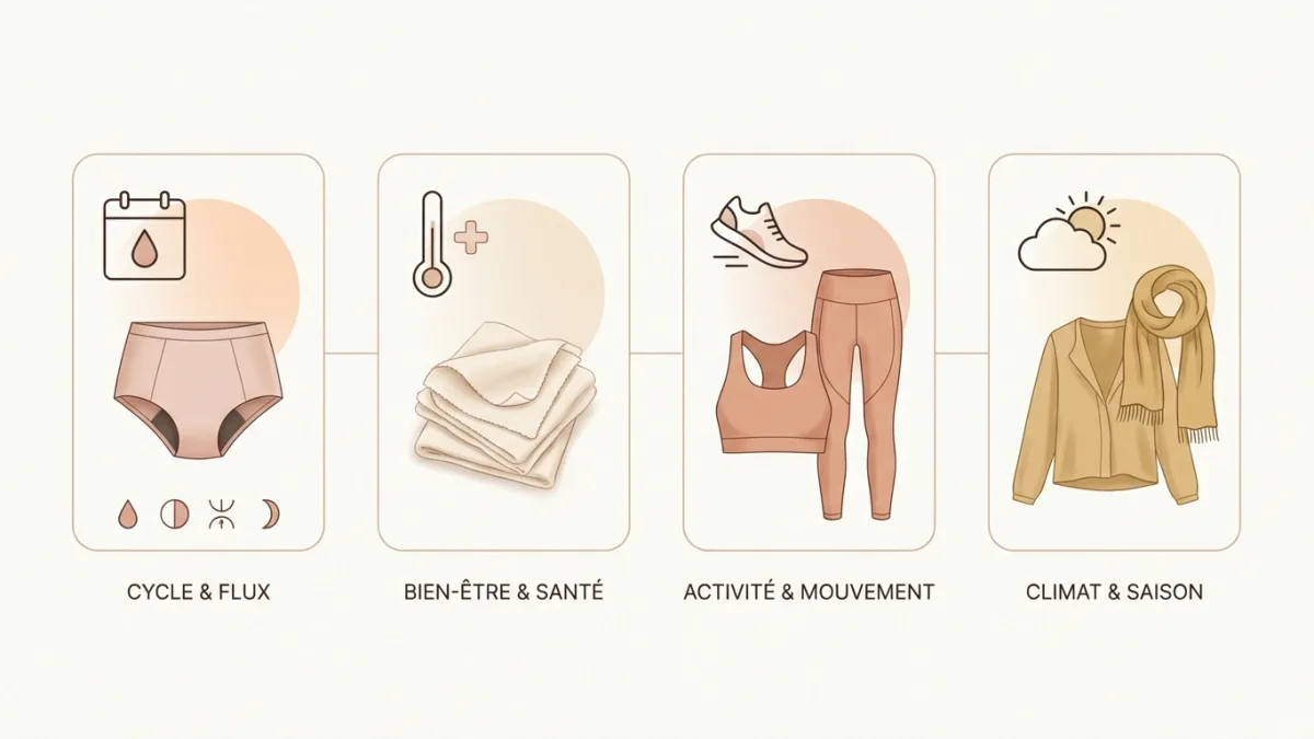 Des sous-vêtements en coton respirant s'adaptent parfaitement au sport et aux phases du cycle menstruel.