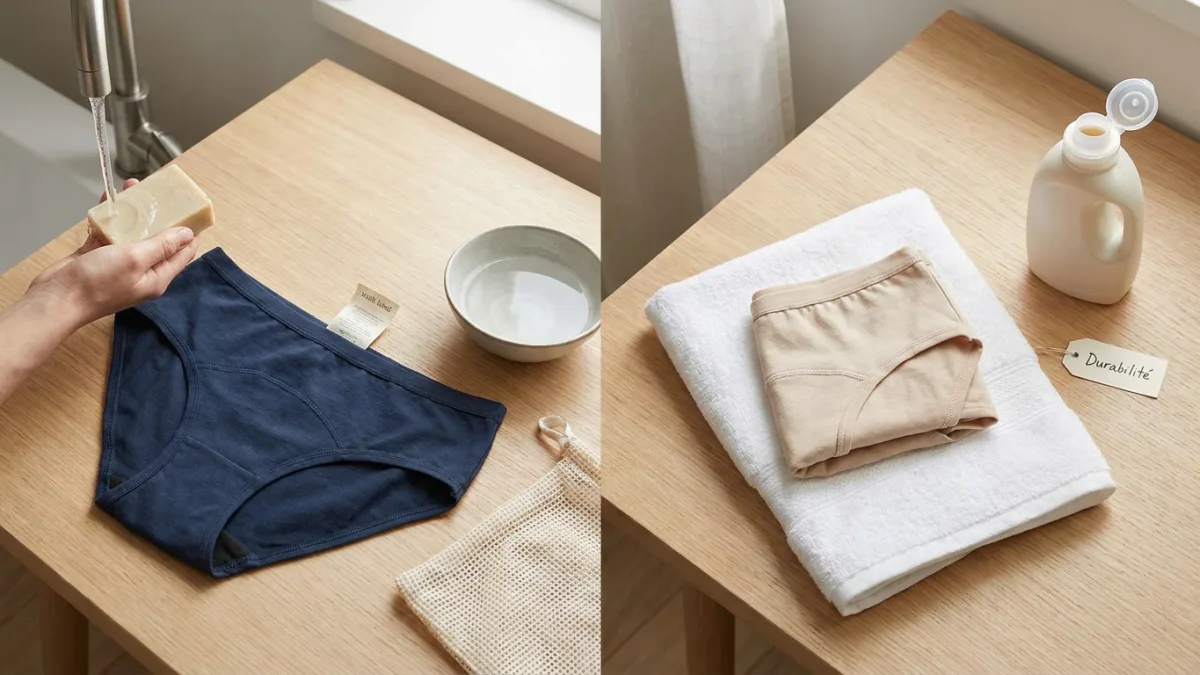 Entretien et durabilité des culottes en coton.
