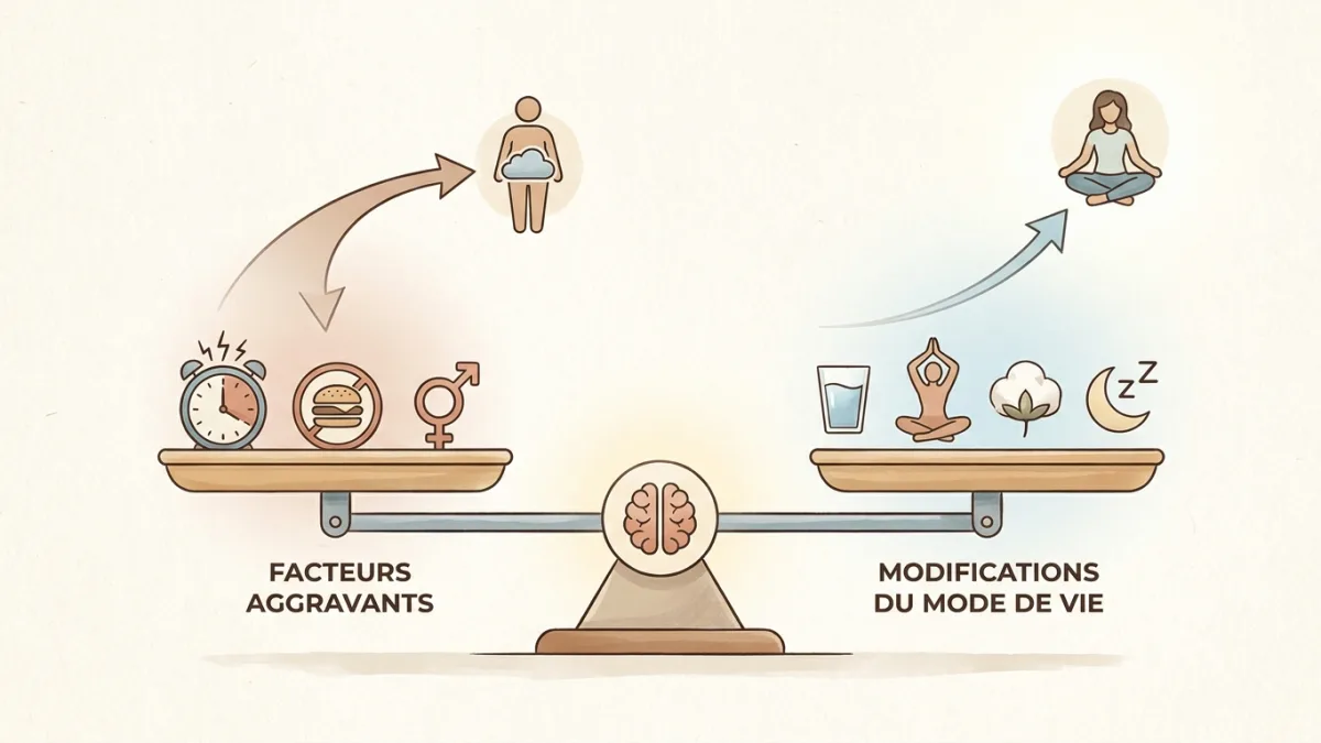 Facteurs aggravants et modifications du mode de vie.