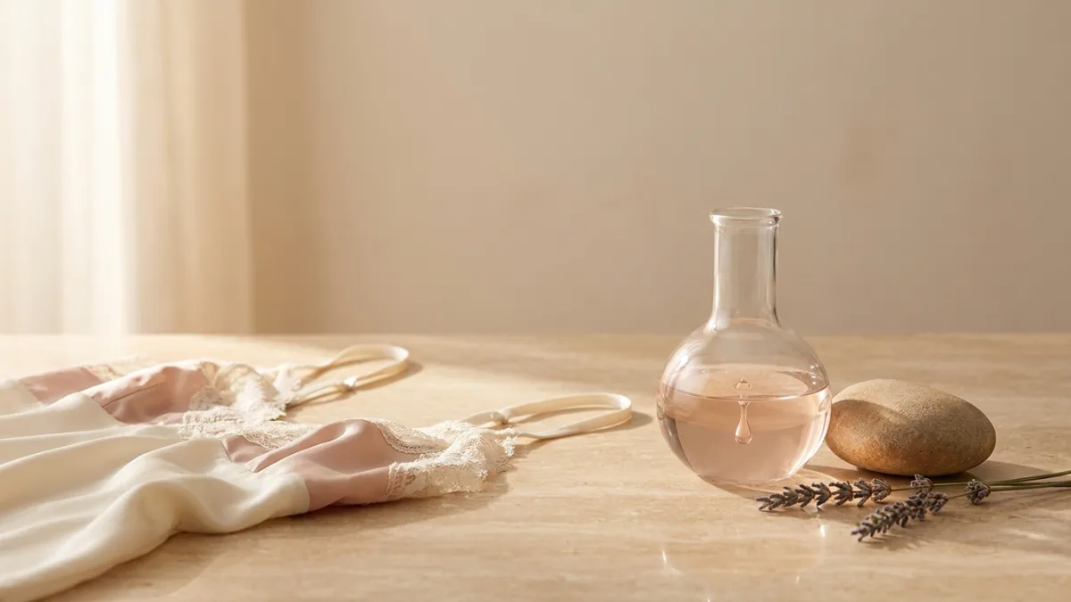 Femme portant une lingerie en coton doux pour préserver l'équilibre de sa flore intime et son pH vaginal.