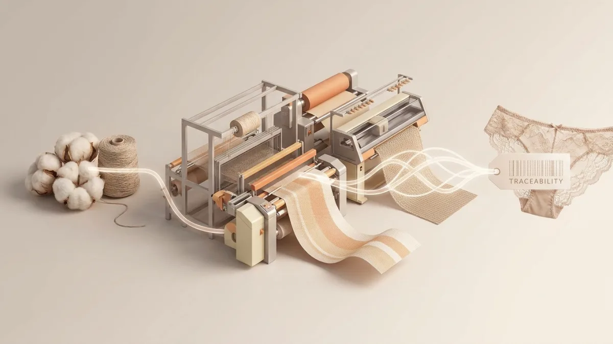 Transformation de la fibre : filature, tissage et tricotage.